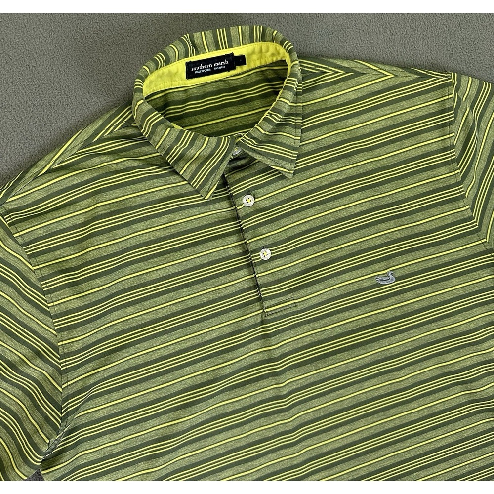 Southern Marsh Polo Shirt Small Green Duck Performance Prep Golf Wicking